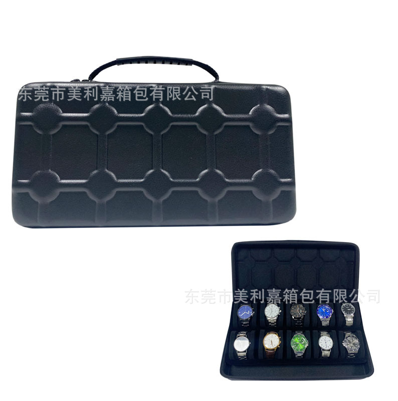Venta directa de fábrica, nueva caja de colección de relojes de alta gama, paquete de 10, caja de almacenamiento de relojes de PU, bolsa de relojes de EVA