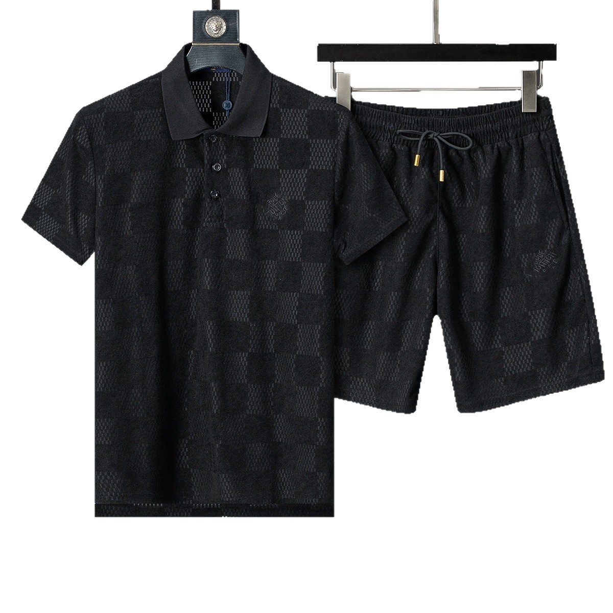 Cross-border versión correcta polo manga corta set de collar de verano clásico toalla de hombre bordado casual Europa y América explosión