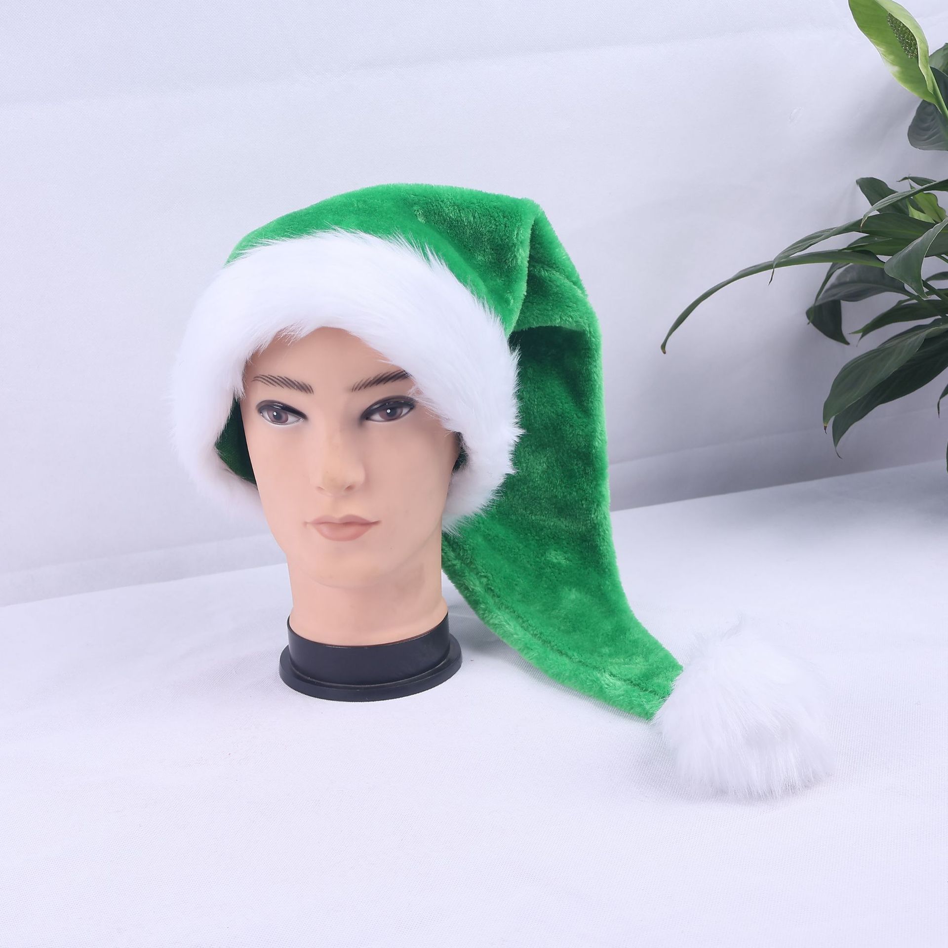 Productos explosivos transfronterizos Sombrero navideño multicolor de 75cm alargo 32*75cm Sombrero navideño de felpa de una sola capa Fábrica de origen
