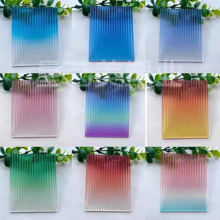 长虹条纹板渐变色亚克力透明水波纹有机玻璃板UV打印彩色整板