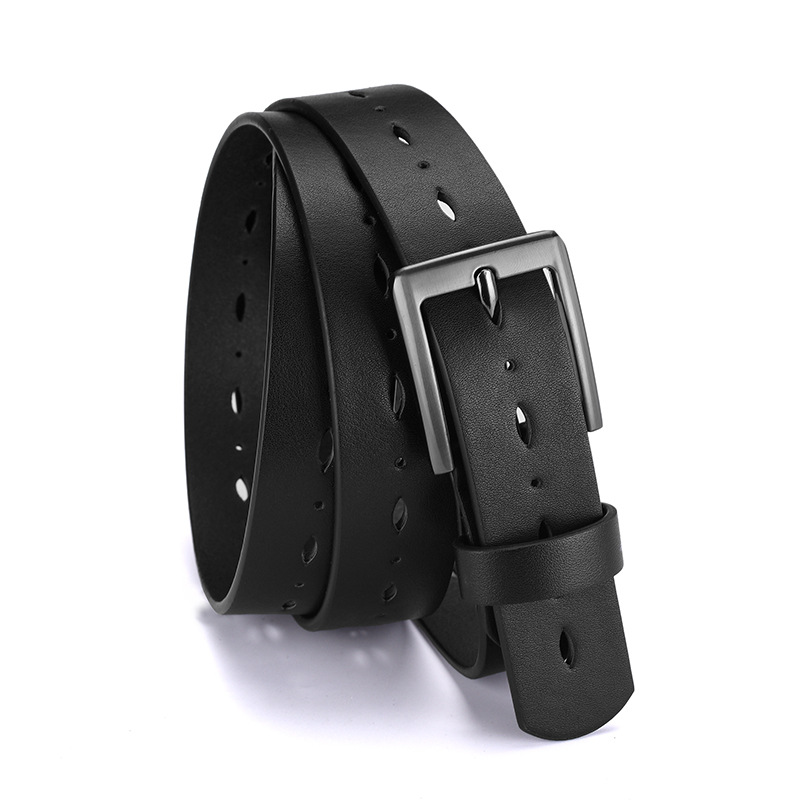 Cinturón de hombre elegante con hebilla de púa y multiorificio_voghion.com