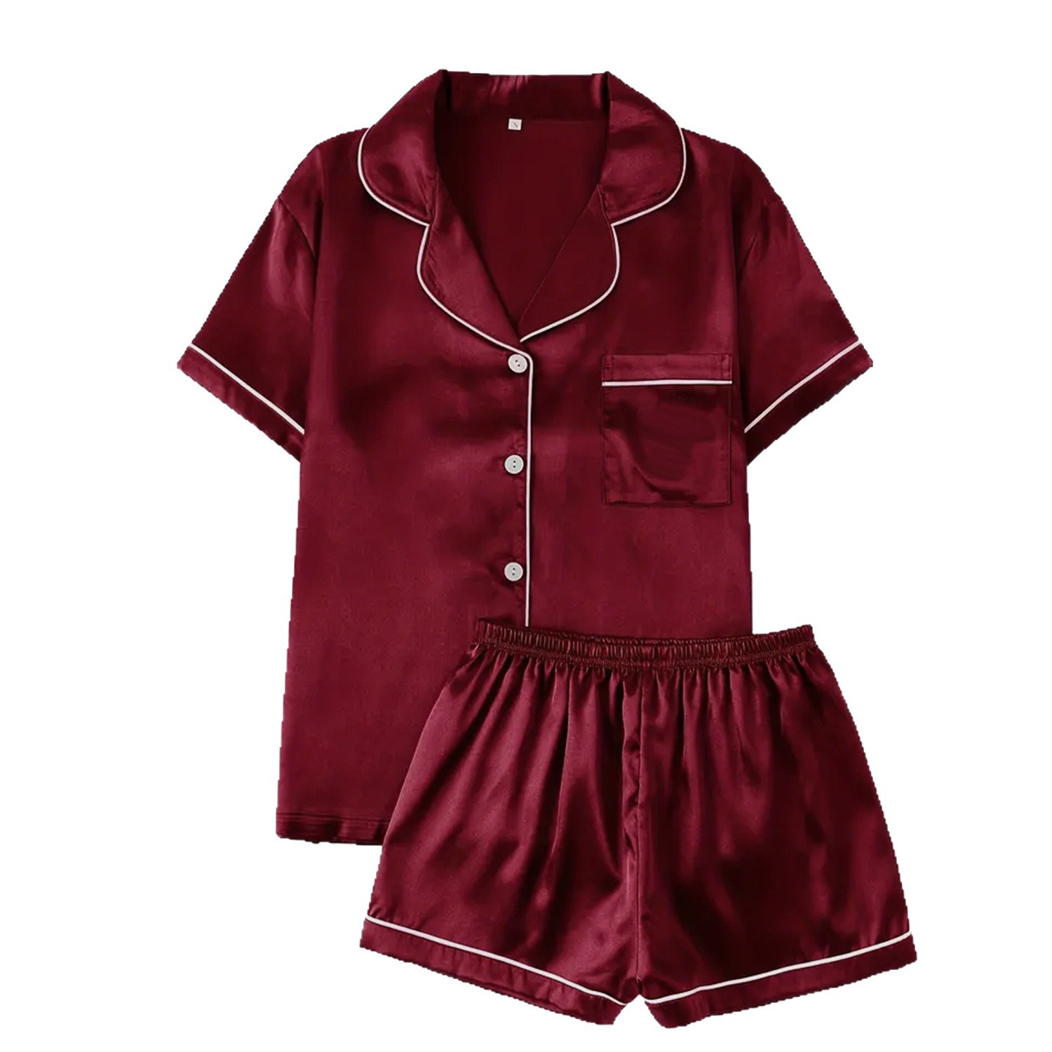 Nuevo pijama europeo y americano transfronterizo, tiras de verano, pantalones cortos básicos de manga corta de color sólido, trajes casuales de servicio a domicilio para damas al por mayor