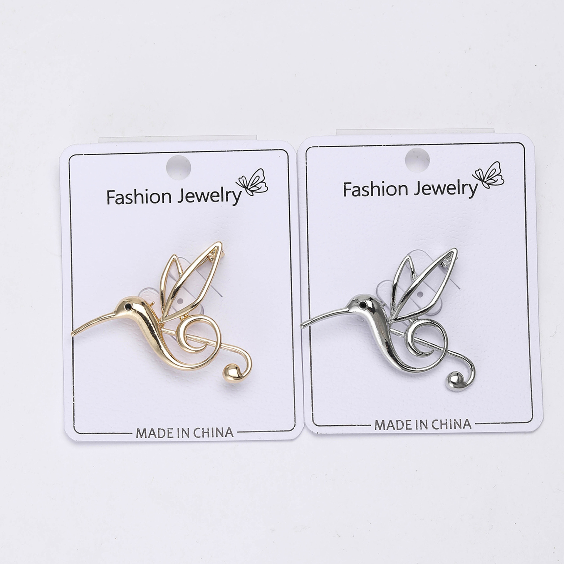 Cross-Border Hot-Selling European and American Alloy Enamel Hummingbird Musical Note Brooch Versatile Women's Suit Shawl Corsage Jewelry Pin