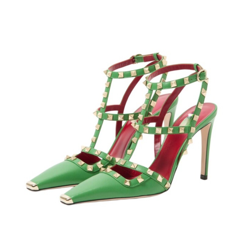 Cross-Border European and American Style Studded Pointed-Toe Stiletto Sandals for Women, T-Strap Red-Soled Shallow-Cut Versatile High Heels Cross-Border European and American Style Studded Pointed-Toe Stiletto Sandals for Women, T-Strap Red-Soled Shallow-Cut Versatile High Heels