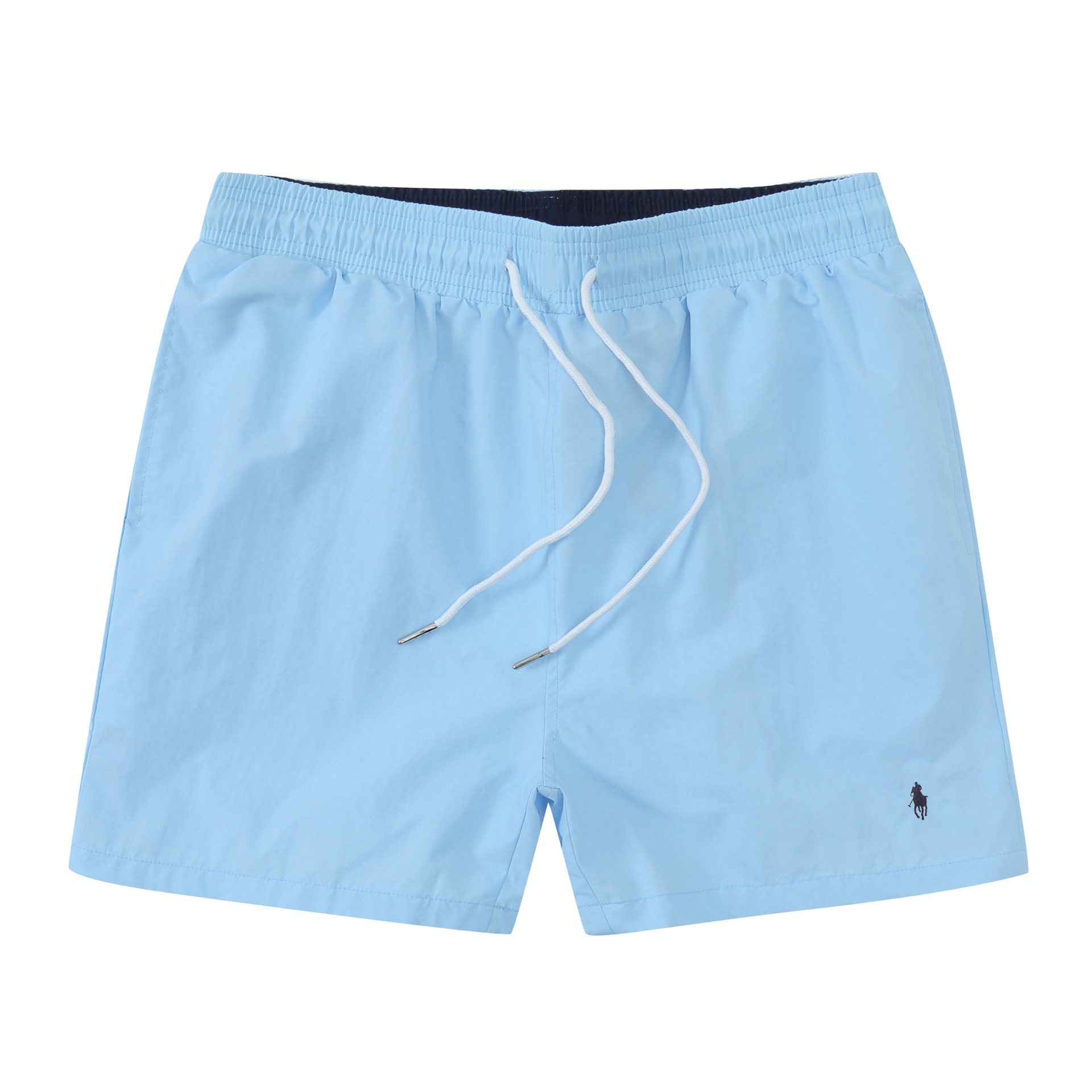 Summer Pony Logo Men's Beach Shorts Solid Color Quick-Dry Fashion Sports Shorts Three-Quarter Length Casual Shorts