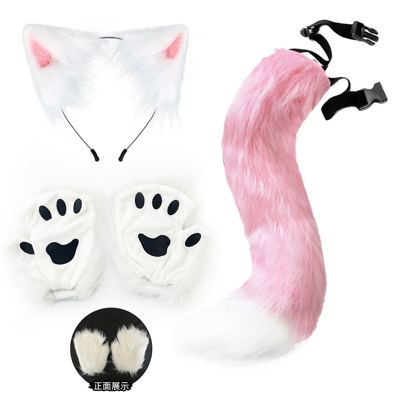 熊掌兽爪猫爪手套半指cosplay漫展道具可爱长毛绒万圣节手套欧美|undefined