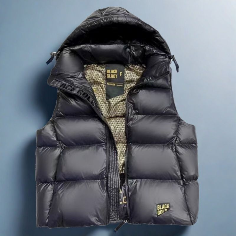 Black Gold and White Goose down Vest 2025 Autumn and Winter Men and Women Outer Vest Vest Thickeneded Couple Short down Vest