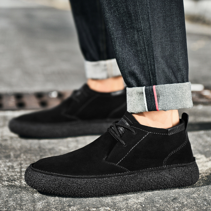 2025 nuevos zapatos de skate de cuero transfronterizos anti-veludera, botas Martin, zapatos de cuero casuales de hombre retro Zhongbang. image 3