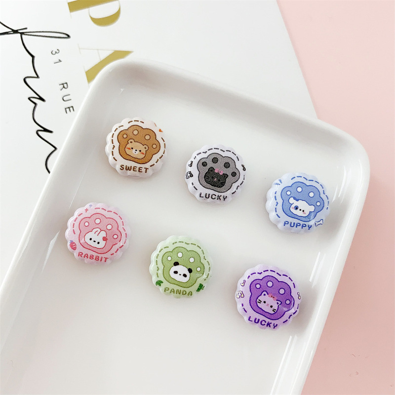 Acrylic Double-Sided Colorful Printed Cute Little Animals Round Lace Beads DIY Handmade Jewelry Materials and Accessories Acrylic Double-Sided Colorful Printed Cute Little Animals Round Lace Beads DIY Handmade Jewelry Materials and Accessories