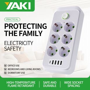 European Standard Socket Strip USB Socket German Standard High Power Socket European Russian Plug Board Foreign Trade Wholesale