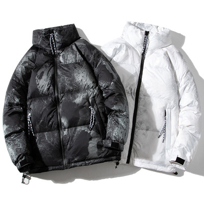 都市男裝|立領男士寬松保暖鴨絨外套ins潮牌羽絨服男