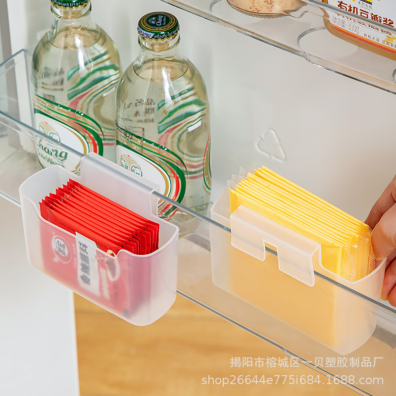 Refrigerator side door storage box wall -mounted seasoning bag sauce…