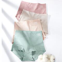 美雅挺舒適高腰純棉平角內褲女 蠶絲襠女士防走光安全褲收腹內褲