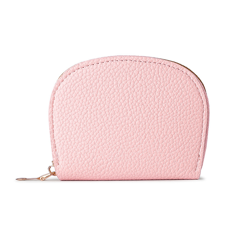 Transfronterizo emitió una pequeña bolsa de tarjetas de órgano semicircular de concha fresca, funda protectora de tarjeta de múltiples tarjetas, bolsa de almacenamiento de tarjeta de crédito