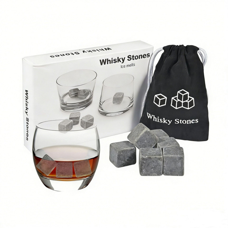 Whiskey ice stones, stone ice cubes, color box packaging, whisky stones, ice stone paper box packaging