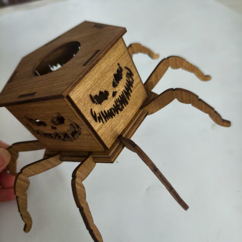 クロスボーダー新製品ゴーストハロウィンスパイダーミニランタン燭台装飾面白い装飾品木製工芸品|undefined