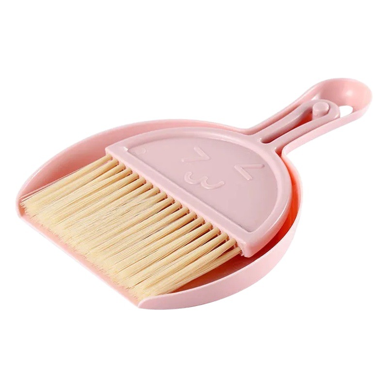 Smiley Face Desktop New Model Broom Keyboard Cleaning Brush Small Size with Dustpan Small Broom Set Computer Debris Brush Pet Cleaning Brush