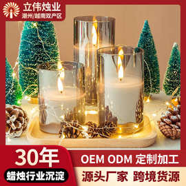 LED电子蜡烛灯亚马逊电镀玻璃无烟婚庆告白餐厅结婚装饰ins烛光