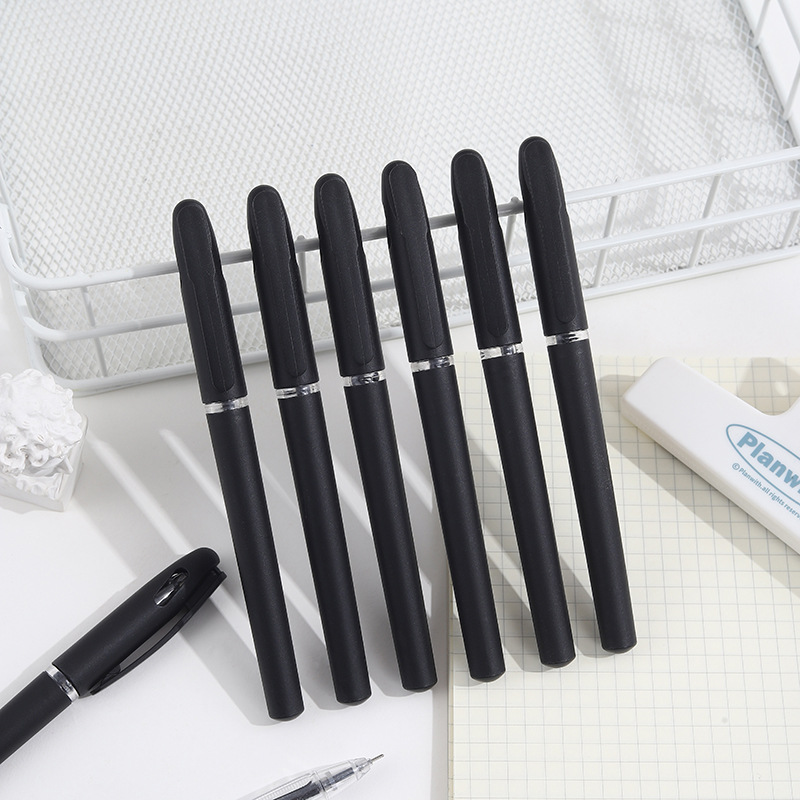 Frosted black gel pen 0.5mm full needle head pen carbon pen office writing gel pen manufacturers wholesale