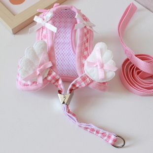 Pet Teddy Bichon Cat Dog Walking Rope Leash Dog Chain Small Puppy Outing Wings Harness