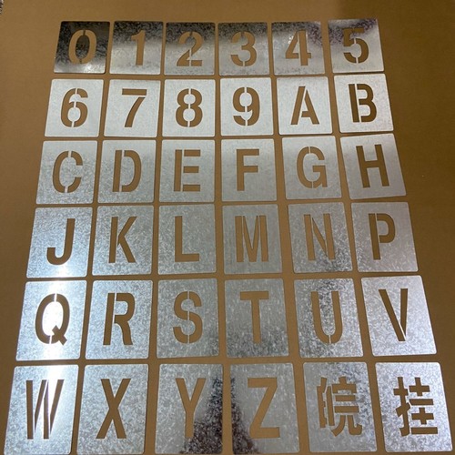 Sheet metal hollow number 0-9 spray paint template letter A-Z iron plate engraved character mold advertising sign