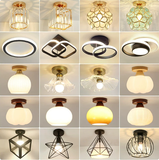 Nordic crystal ceiling light for corridor, hallway, entrance, foyer, balcony, fitting room, bedroom; modern minimalist lighting fixture