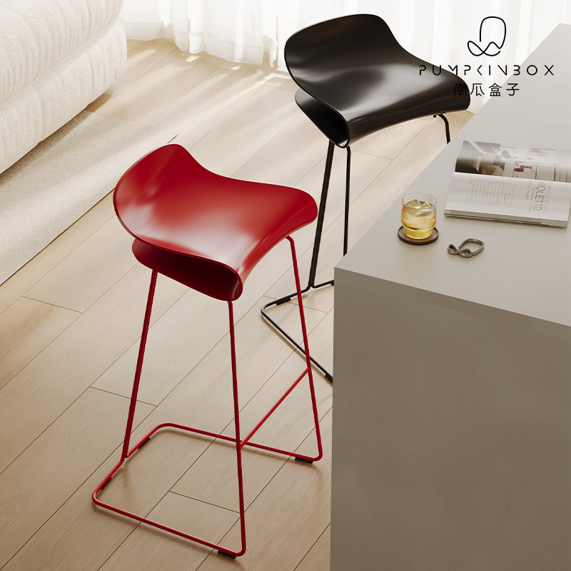 Nordic-Style High-Legged Chair for Home Use, Creative Small Apartment Light Luxury Bar Chair, Trendy Internet-Famous Café Milk Tea Shop Bar Chair