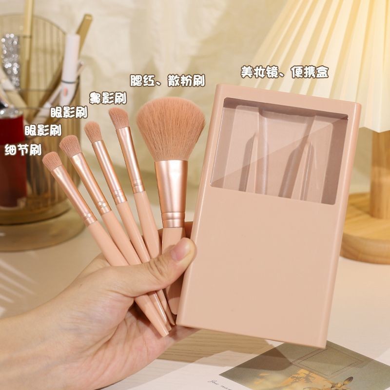 5 juegos de brochas de maquillaje para abrir la ventana, brochas de maquillaje en polvo suelto de lana suave, brochas de sombra de ojos, brochas de maquillaje portátiles, fabricantes de brochas de maquillaje