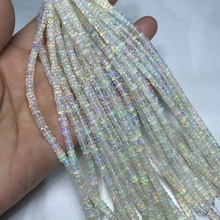 天然白欧珀光面盘珠扁珠半成品散珠 DIY手工饰品配件手链项链批发