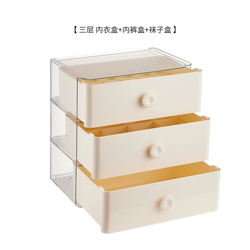Multi-Compartment Underwear, Socks & Lingerie Storage Box - 3 in 1 Organizing Solution