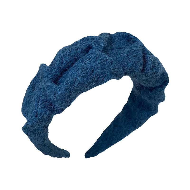 Azul leche blando, banda de cabello de cabello de cabello blanco, banda ancha de cabello de cabello alta, cráneo superior, banda de cabello suave.