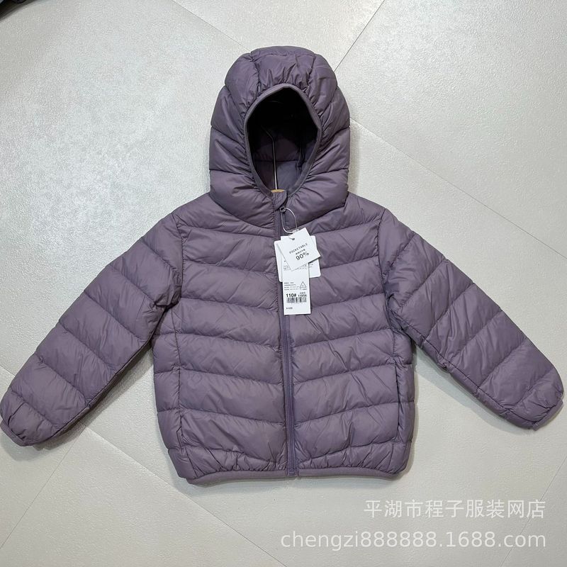 新款儿童90白鸭绒超轻保暖轻便连帽羽绒服外套男童女童中大童宝宝|undefined