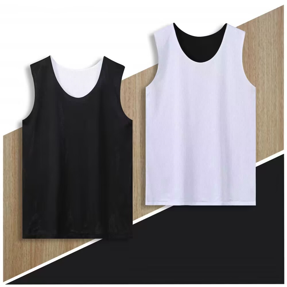 Basketball Clothing Vest Men's Training Loose Sports Fitness Hip-Hop Fashionable Sleeveless Basketball Jersey Printed Double-Sided Single Top