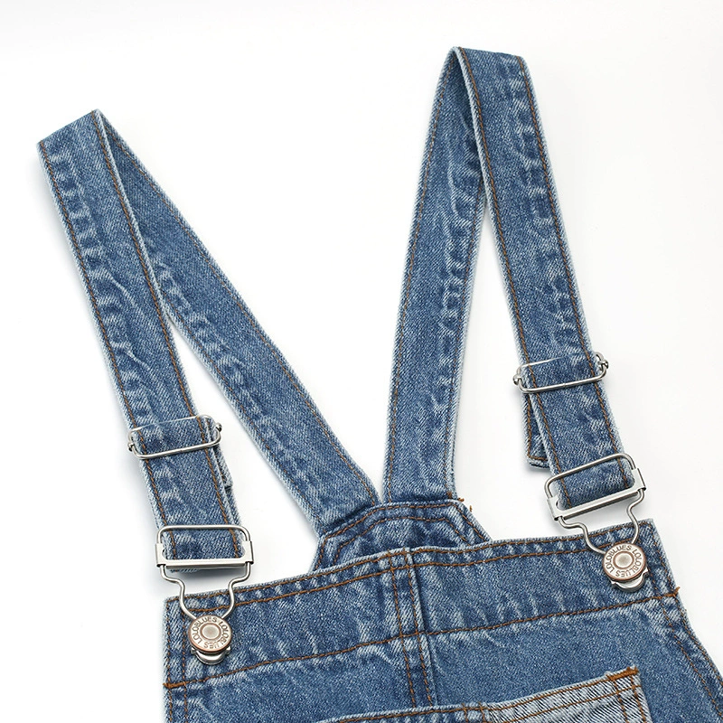 Overall, lock, adjustable accessory, golden metal jeans, lifting effect