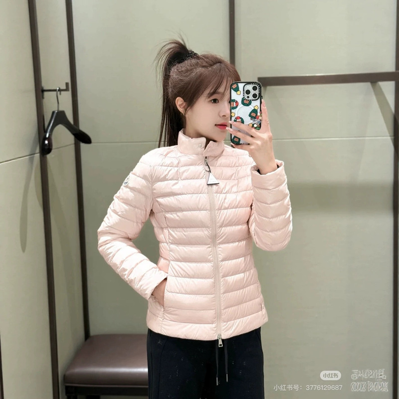 Mengkou 26 Autumn/Winter New Lgelle Lightweight Waterproof down Jacket for Women, Stand Collar, Short Slim Fit, Waist-Cinching Outerwear