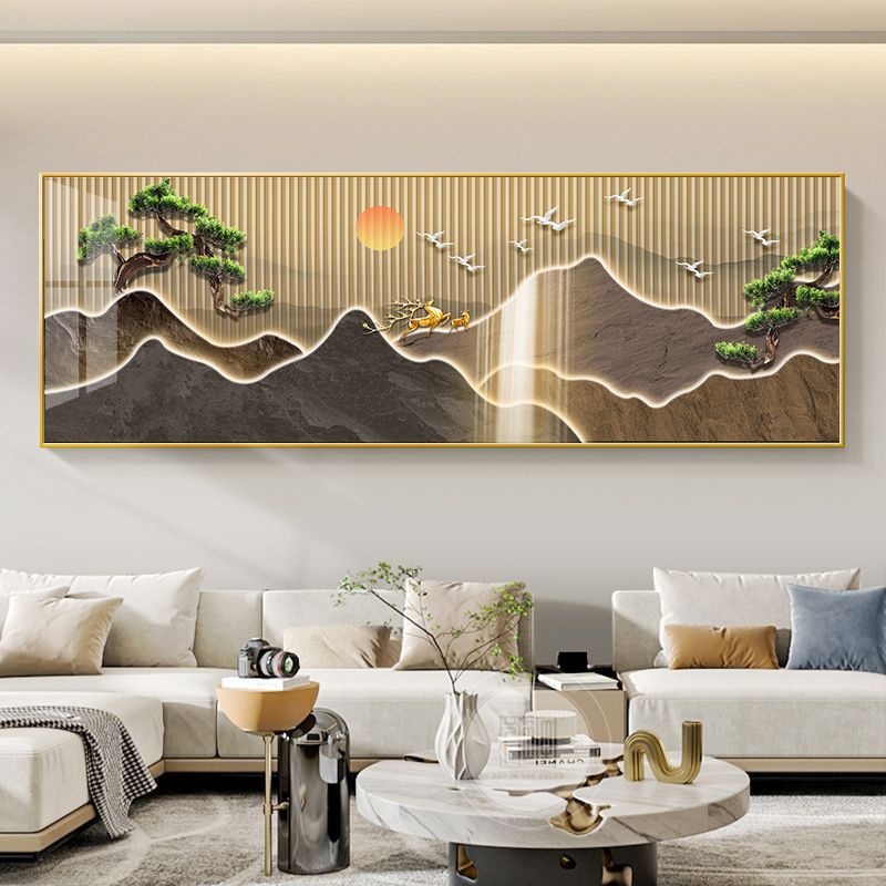 Liushui Shengcai sala de estar pintura decorativa nuevo sofá chino fondo pintura colgante de pared salón de té Zen pinturas murales paisajes