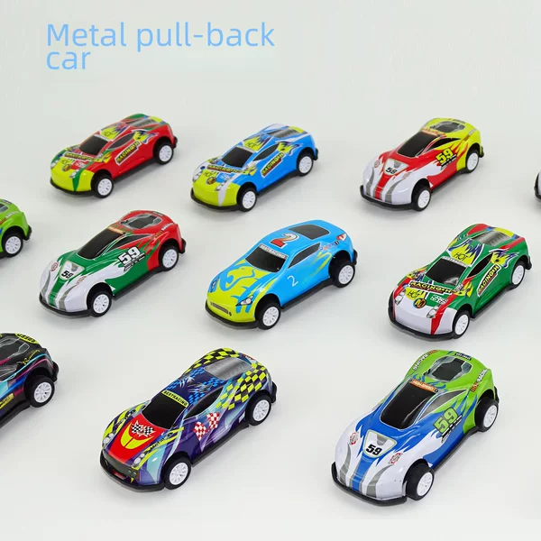 Children's Metal 6.8cm Iron Shell Pull Back Racing Car Kindergarten Gift Toy Cross-Border Factory Direct Supply