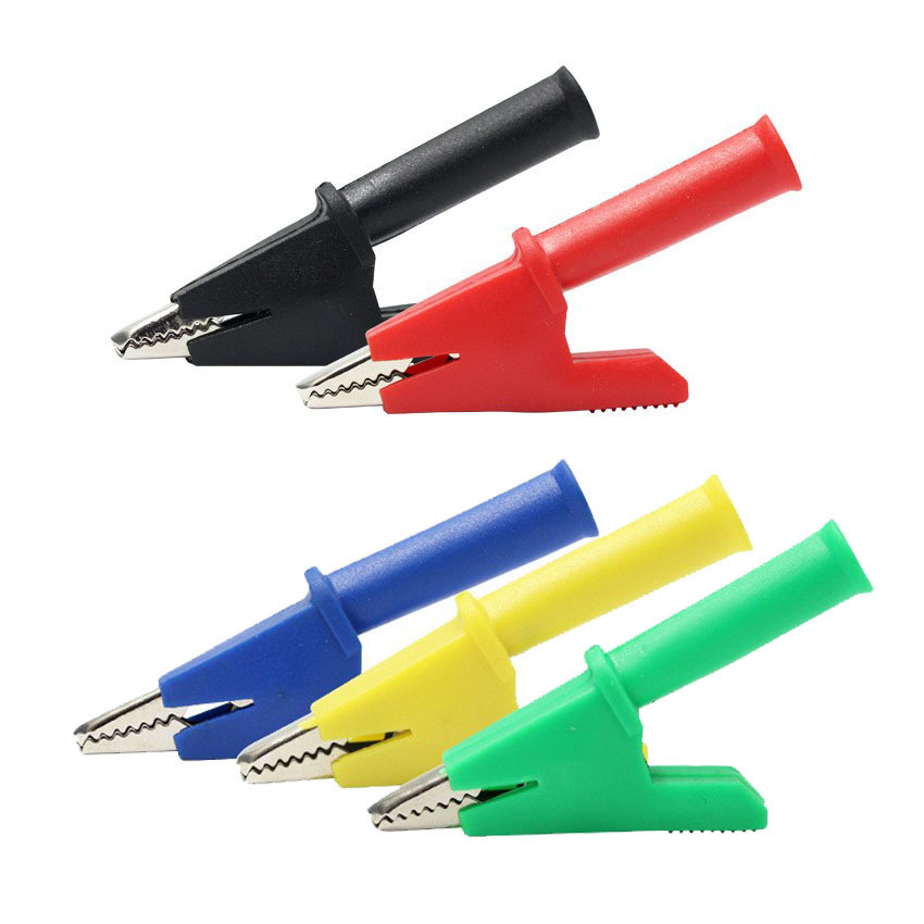 半封闭鳄鱼夹10mm纯铜测试夹20A鳄鱼夹尾部4mm插孔香蕉插座测试夹