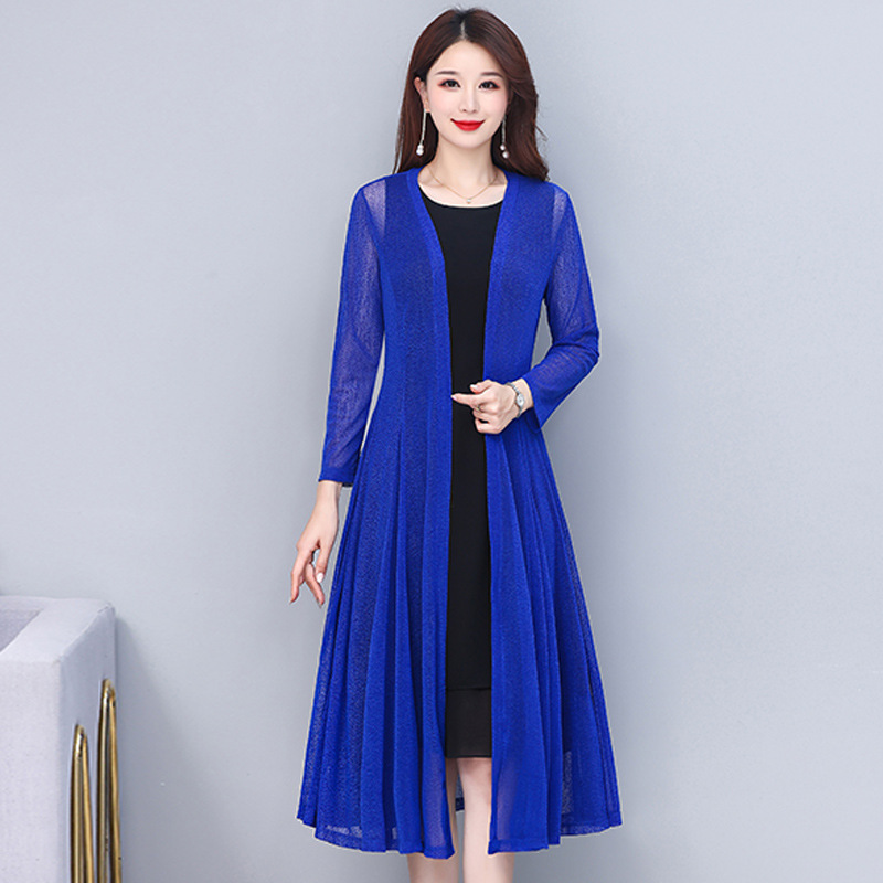 Fu Daiyi 1289 Sun Protection Clothing Women's Summer Lace Mesh Shawl Large Swing Long Coat Thin Ice Silk Cardigan Fu Daiyi 1289 Sun Protection Clothing Women's Summer Lace Mesh Shawl Large Swing Long Coat Thin Ice Silk Cardigan