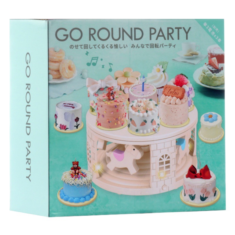 Gran carrusel máquina de postre con luz máquina de sushi con música automática giratoria pastel merienda pantalla