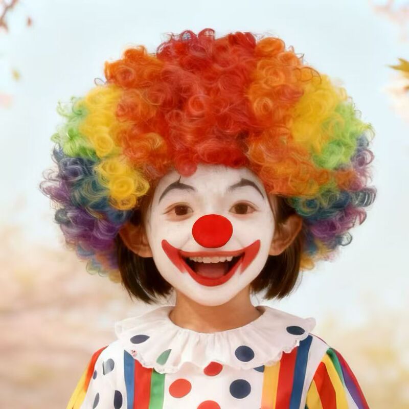 Afro Wig Clown Headgear Funny Colorful Wig Set Kindergarten Performance Area Material Colorful Short Hair Wig