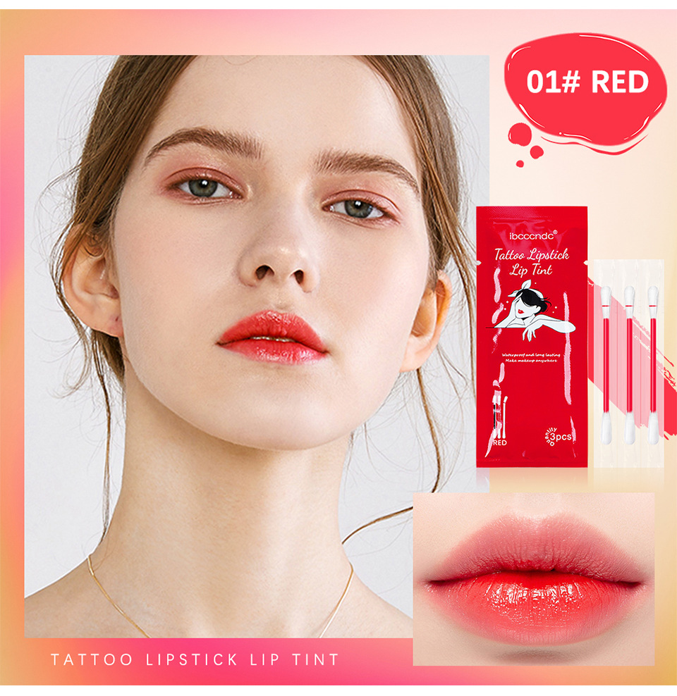 ibcccndc's new 3-pack pocket cotton swab lip gloss velvet matte portable cotton swab lipstick Item Picture