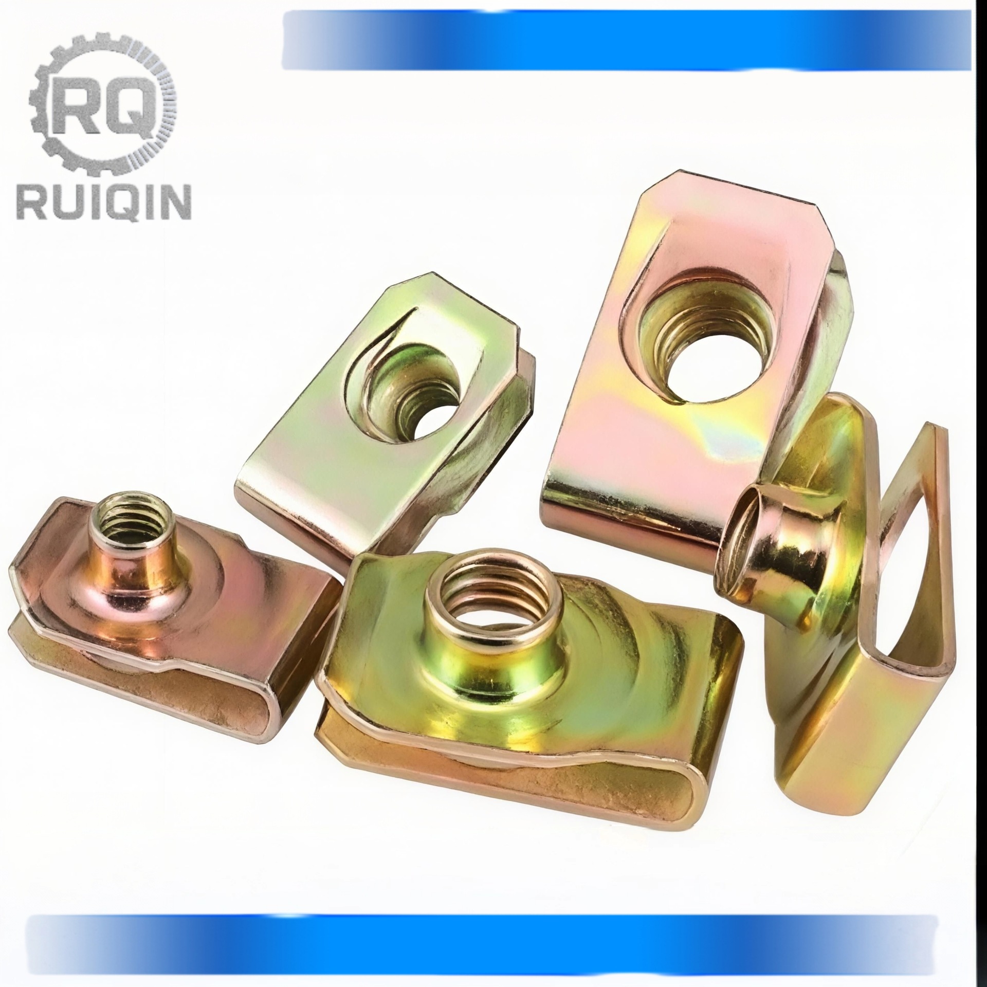 镀彩镀绿自攻螺丝夹片螺母镀彩锌电泳夹板螺帽拉伸夹板卡式簧片