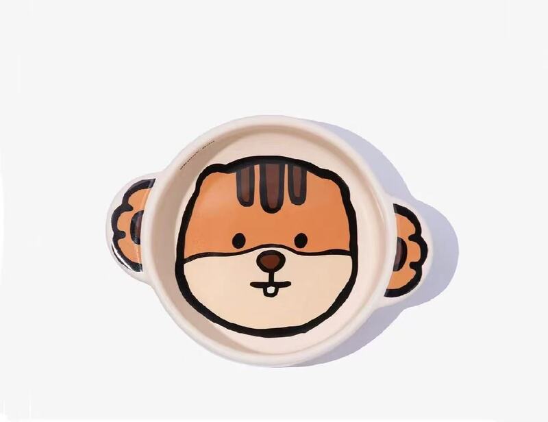 BD魔法動物陶磁器の碗のデカールの双耳は碗の猫を与えます。犬は水を飲みます。|undefined