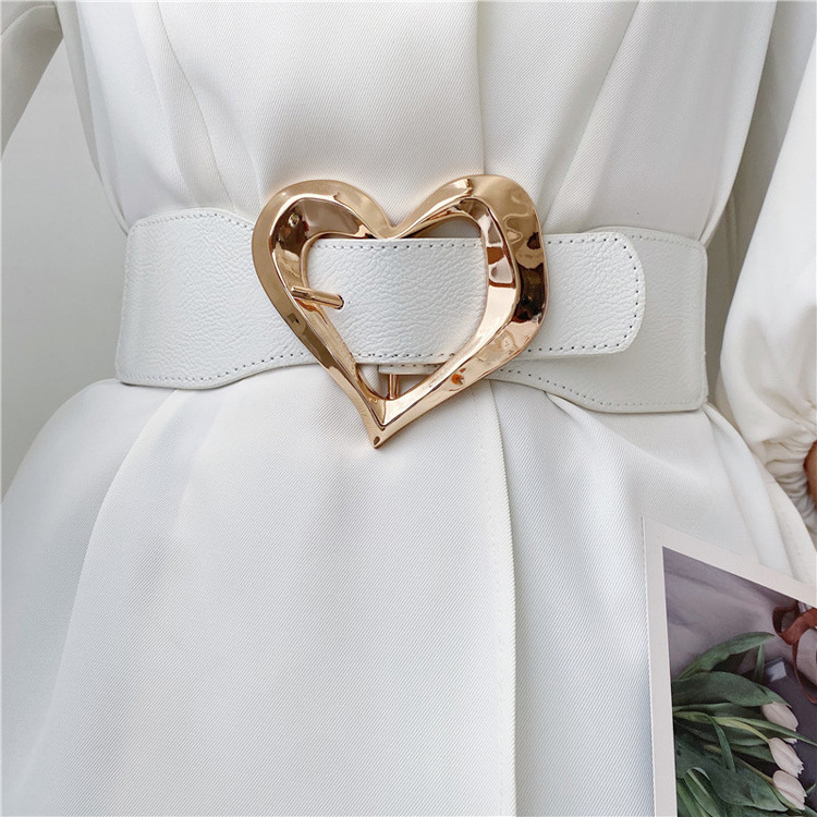 Korean Version Of Heart-shaped Buckle Elastic Girdle Women's Belt Wholesale display picture 1
