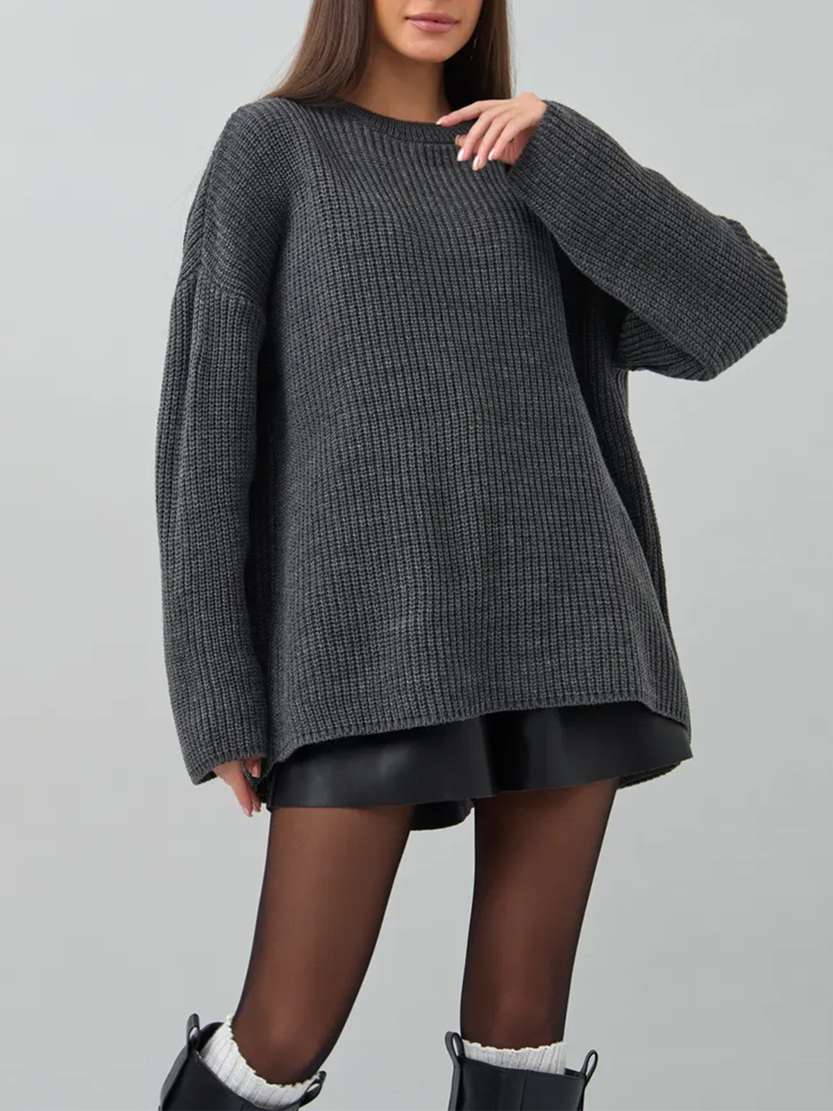 Comercio exterior de mujeres transfronterizas Rusia cuello redondo relajado retro suéter de viento perezoso otoño invierno fábrica de jersey personalizado
