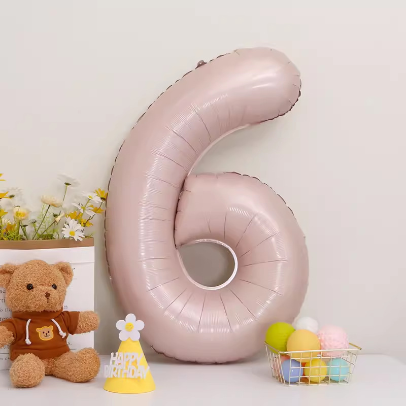 40inch アルミフィルムデジタルバルーン ベビーブルーピンク 女の子の誕生日シーンの装飾 ベビー123歳の誕生日の装飾|undefined