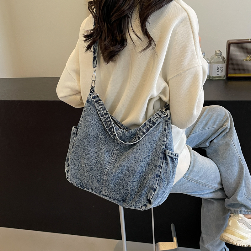 Bolso de mezclilla casual de gran capacidad para mujer 2024 nuevo bolso de mensajero de todo fósforo de moda bolso de hombro de viaje de moda