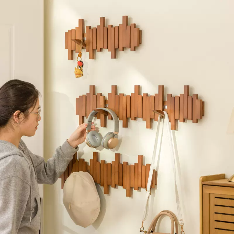 创意钢琴键挂衣架进门入户玄关衣帽架卧室壁挂墙上衣服挂钩免打孔