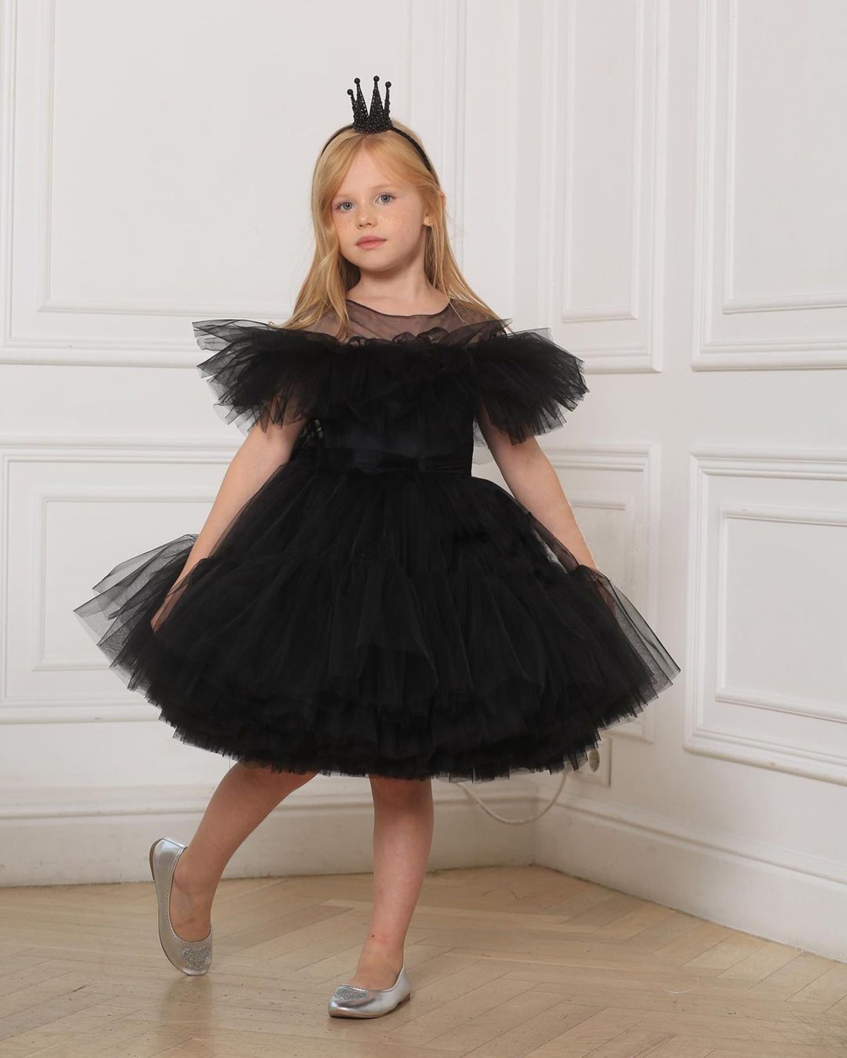 Vestito da principessa con paillettes per bambine, stile passerella, abito da sera per compleanni, costume da spettacolo in cotone e poliestere per età 0-24 mesi_voghion.com